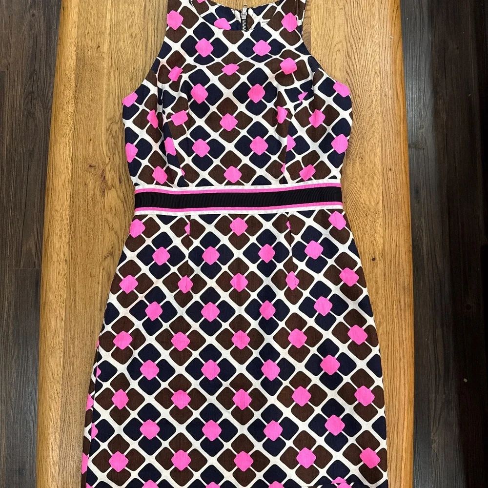 Milly of NY Anna Tile Sheath Dress Neon Pink Size 6 - Picture 7 of 10
